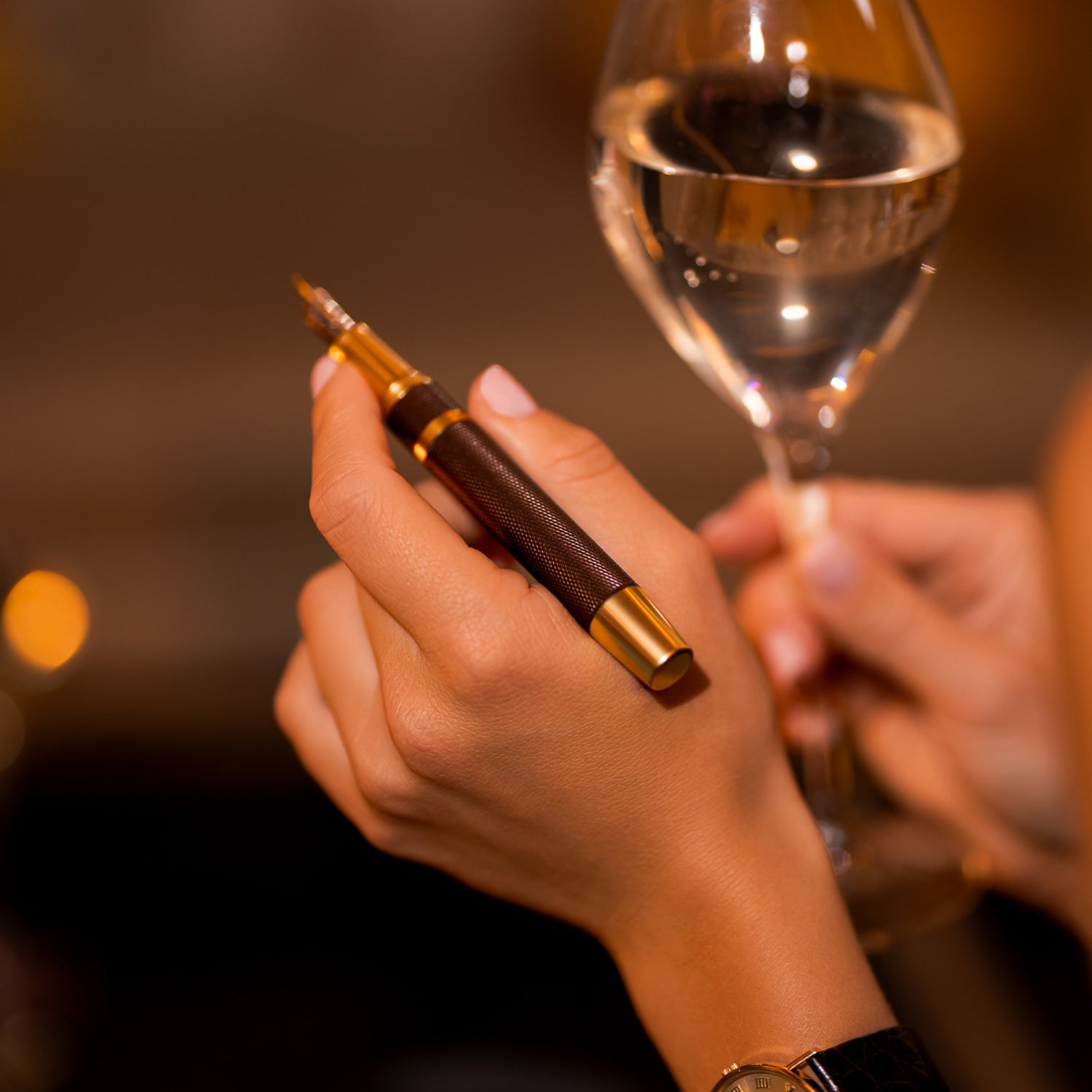 Éternelle Gold-Coated Brown Fountain Pen