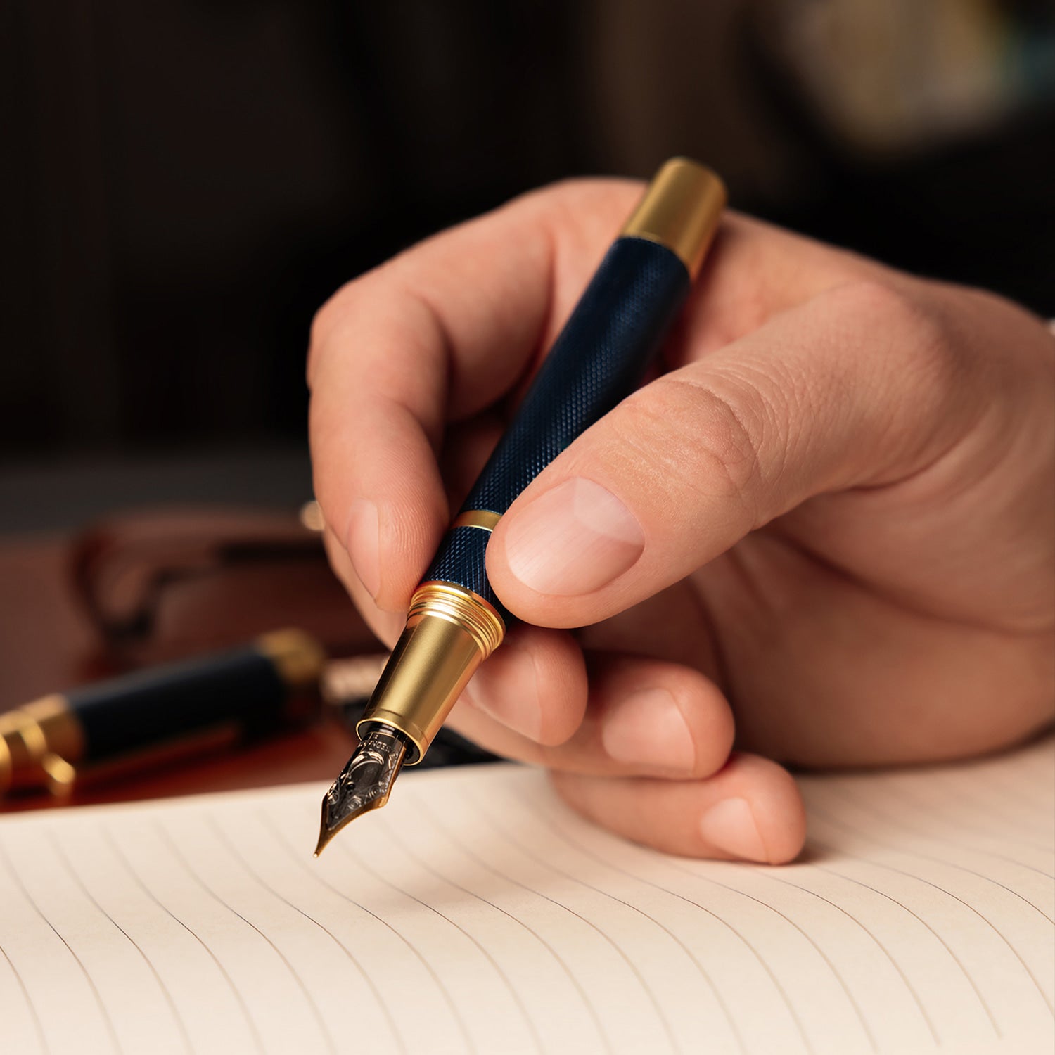 Éternelle Gold-Coated Blue Fountain Pen