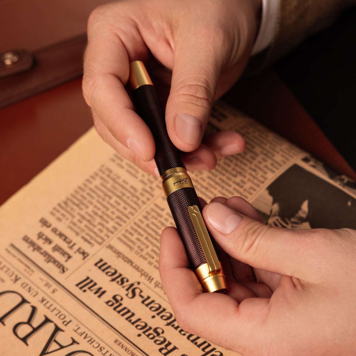 Éternelle Gold-Coated Brown Ballpoint Pen