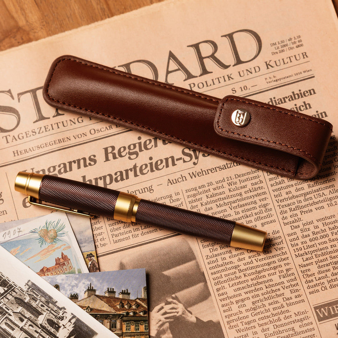 Éternelle Gold-Coated Brown Ballpoint Pen