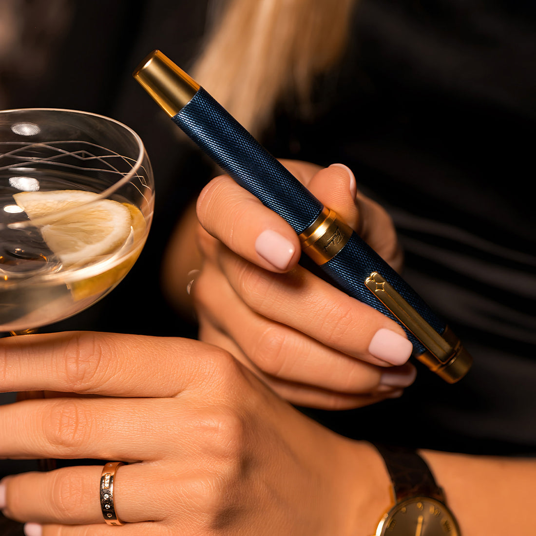 Éternelle Gold-Coated Blue Ballpoint Pen
