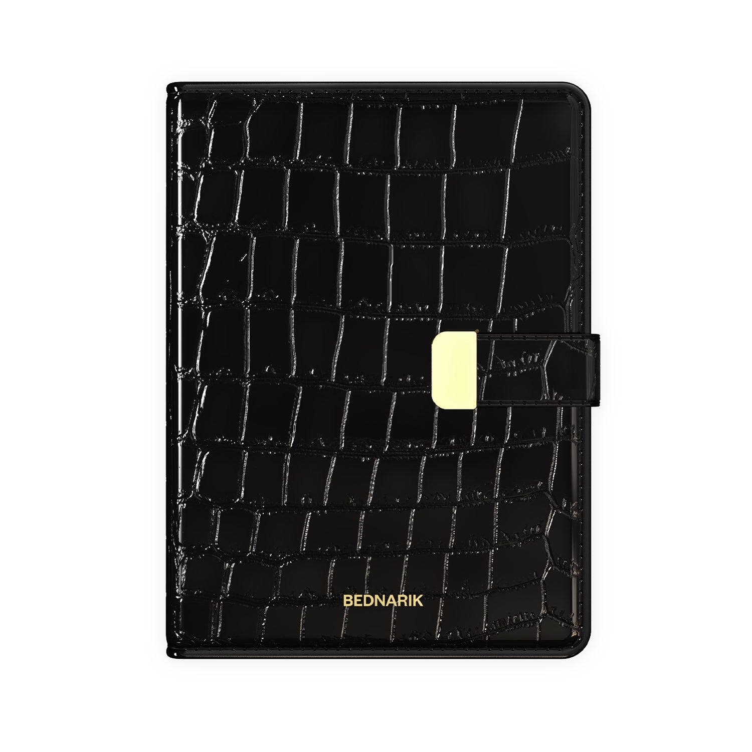 Black Crocodile-Pattern Leather Journal