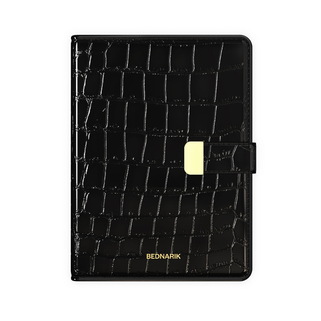 Black Crocodile-Pattern Leather Journal