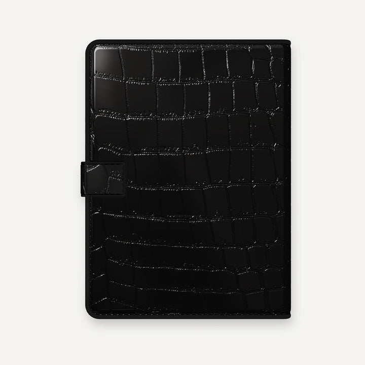Black Crocodile-Pattern Leather Journal