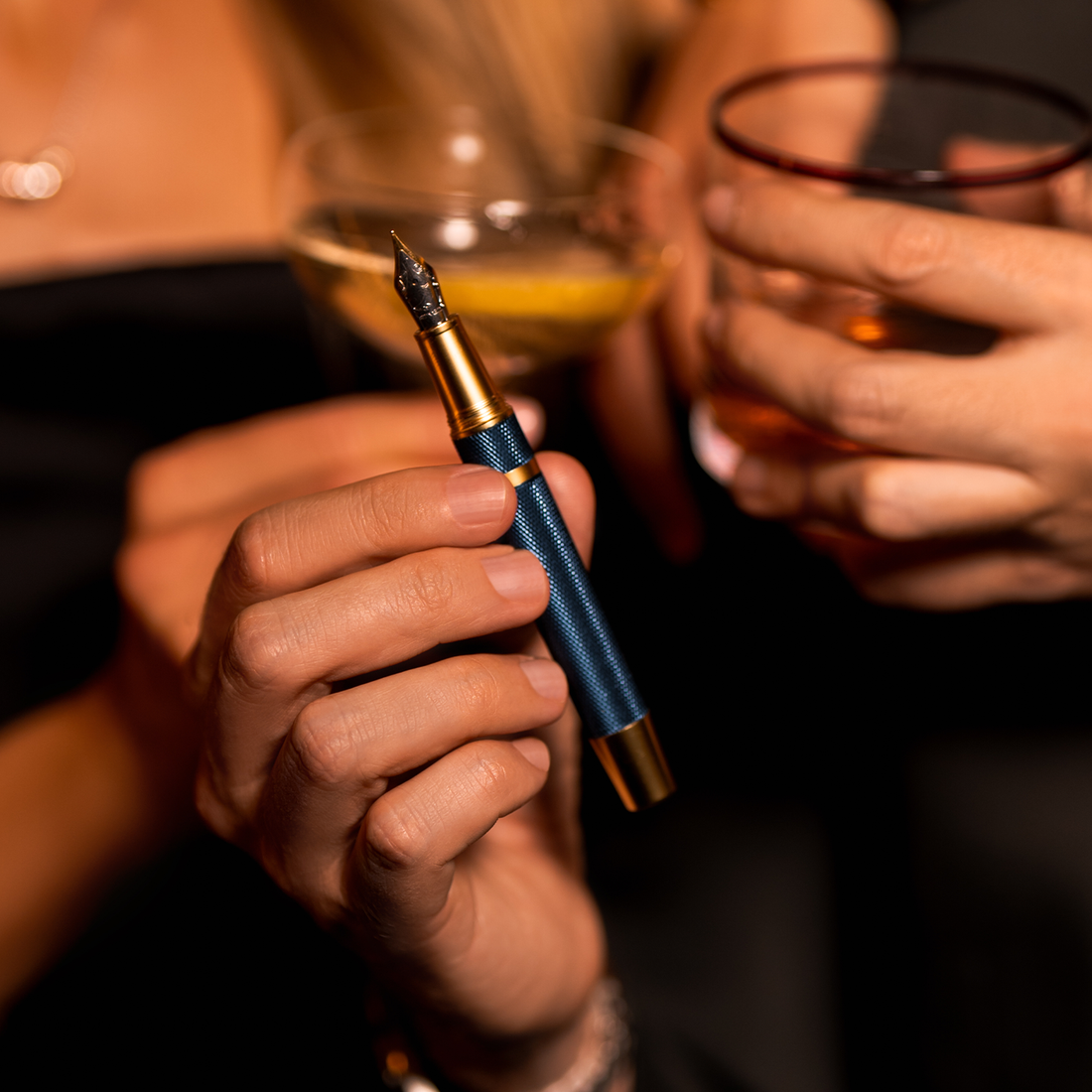 Éternelle Gold-Coated Blue Fountain Pen