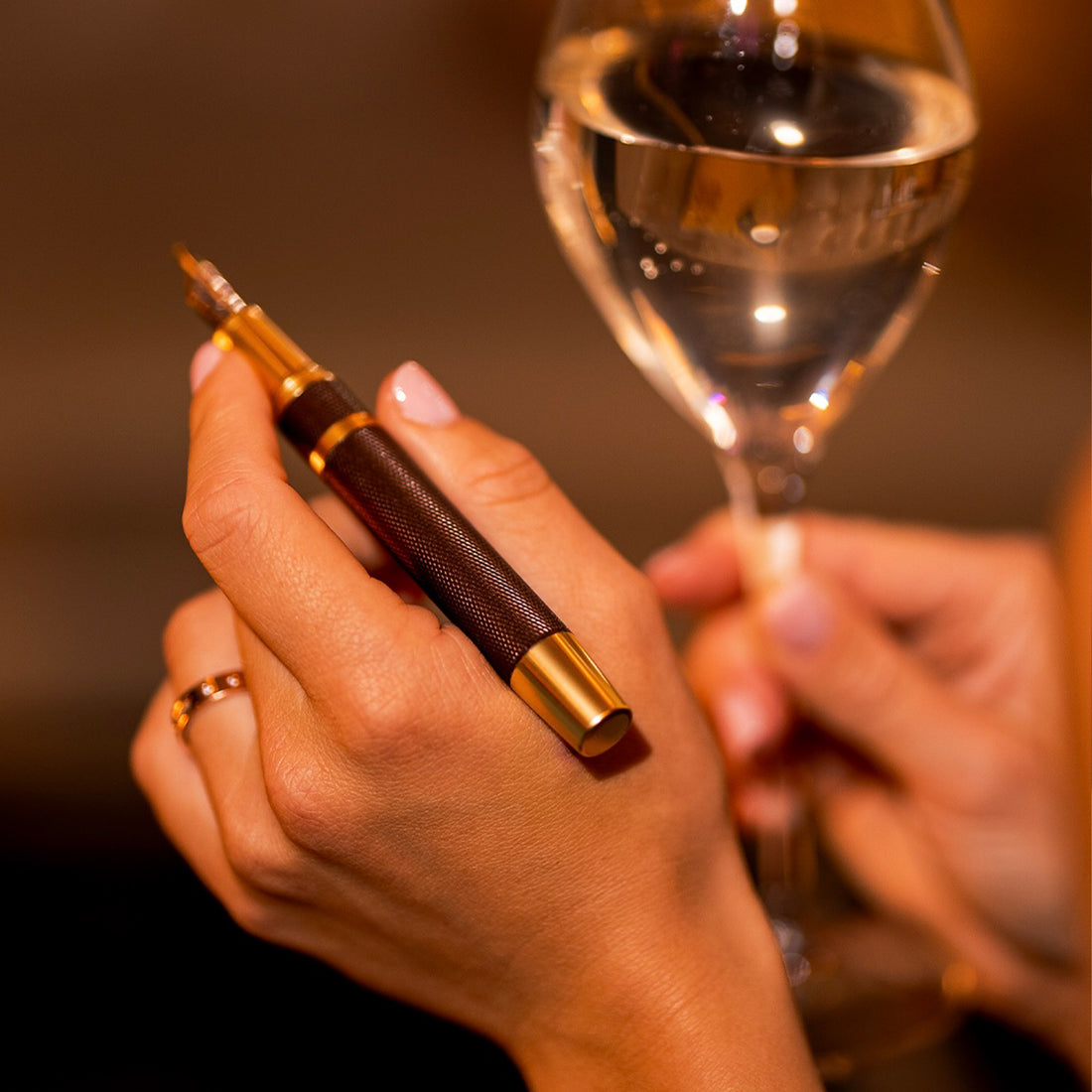 Éternelle Gold-Coated Brown Fountain Pen