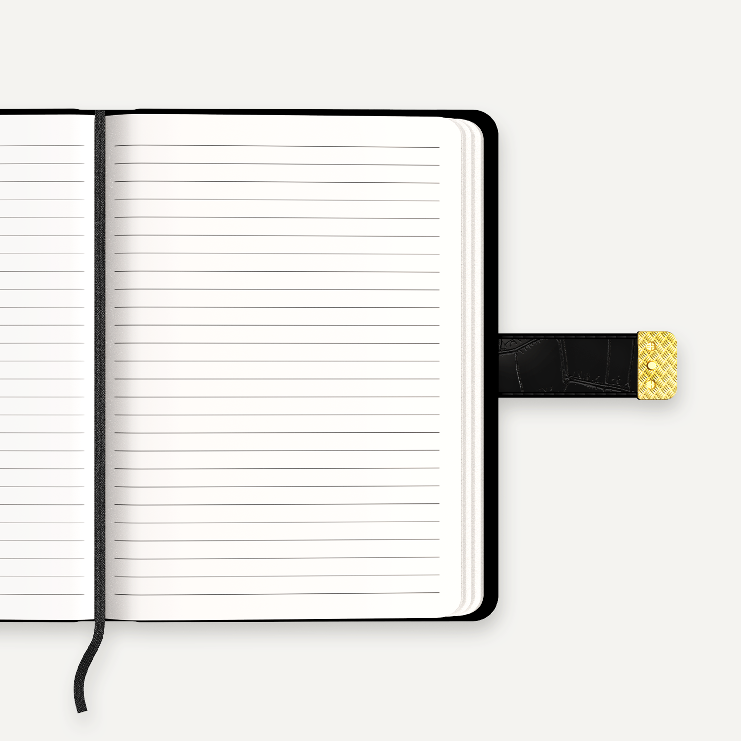 Black Crocodile-Pattern Leather Journal